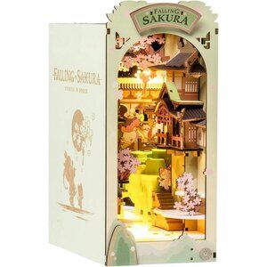 DIY Book Nook Kit Falling Sakura 3D Miniature Booknook Kit NEW